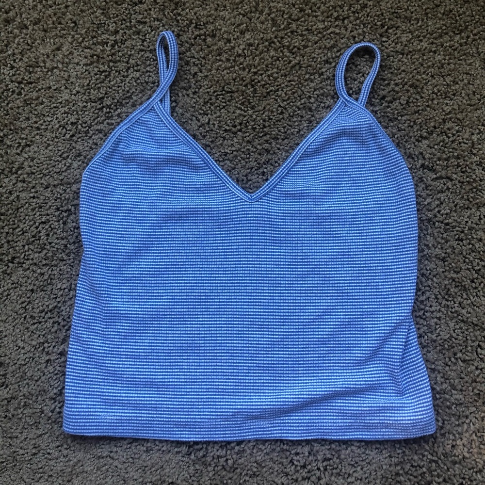 brandy melville blue & white crop tank